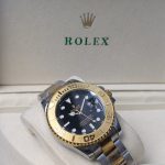 ROLEX Two-Tone Yacht-Master Style Watch with Black Dial (Including Presentation Box)