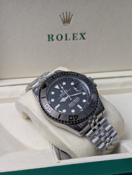 ROLEX Stainless Steel Yacht-Master Style Watch with Matte Black Bezel (Including Presentation Box)