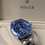 ROLEX Stainless Steel Submariner-Style Watch with Blue Dial and Bezel (Including Presentation Box)