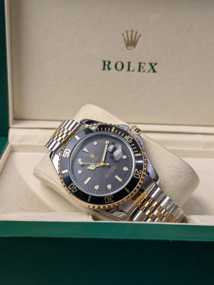 ROLEX Two-Tone Dive-Style Watch with Black Dial and Jubilee Bracelet (Including Presentation Box)