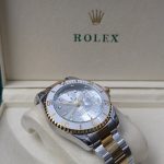 ROLEX Rose Gold-Tone Day-Date Style Watch with Green Dial and Roman Numerals (Including Presentation Box)