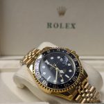 ROLEX Gold-Tone GMT-Master II Style Watch with Black Dial and Jubilee Bracelet (Including Presentation Box)
