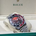 ROLEX Stainless Steel Submariner-Style Watch with Black and Red Bezel and Gradient Red Dial (Including Presentation Box)