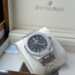 AUDEMARS PIGUET Stainless Steel Royal Oak Style Watch with Textured Black Dial (Including Presentation Box)