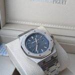 AUDEMARS PIGUET Stainless Steel Royal Oak Style Watch with Textured Blue Dial (Including Presentation Box)