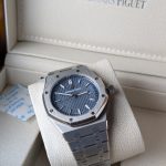 AUDEMARS PIGUET Stainless Steel Royal Oak Style Watch with Textured Blue Dial (Including Presentation Box)