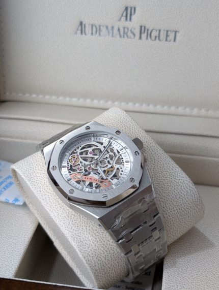 AUDEMARS PIGUET Stainless Steel Royal Oak Style Skeleton Watch (Including Presentation Box)