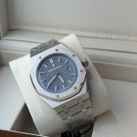 AUDEMARS PIGUET Stainless Steel Royal Oak Style Watch with Textured Blue Dial (Including Presentation Box)