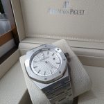 AUDEMARS PIGUET Stainless Steel Royal Oak Style Watch with White Dial (Including Presentation Box)