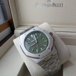 AUDEMARS PIGUET Stainless Steel Royal Oak Style Watch with Textured Green Dial (Including Presentation Box)