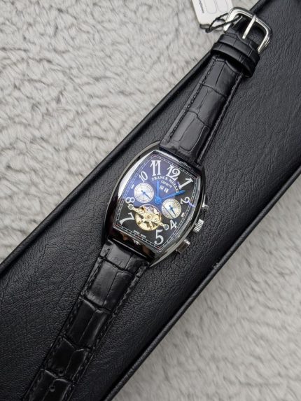 Franck Muller Geneve Tonneau Open-Heart Watch with Black Dial (Including Like Original Box Packaging)