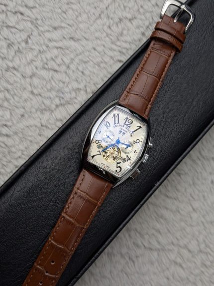 Franck Muller Geneve Tonneau Open-Heart Watch with Cream Dial (Including Like Original Box Packaging)