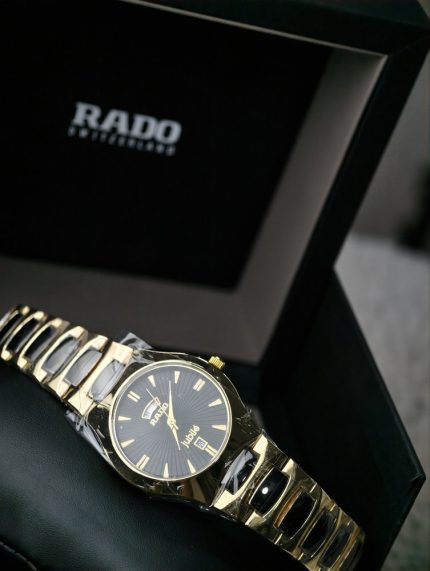 Rado Jubilé Gold-Tone & Black Day-Date Watch