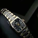 Rado Jubilé Gold-Tone & Black Diamond-Accent Day-Date Watch