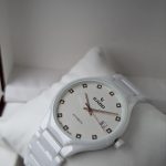 Rado White Ceramic Automatic Diamond-Accent Watch