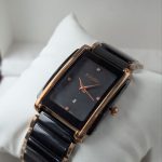 Rado Black Ceramic & Rose Gold-Tone Rectangular Watch