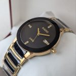 Rado Jubilé Black & Gold-Tone Diamond-Accent Round Watch