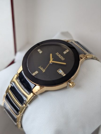 Rado Jubilé Black & Gold-Tone Diamond-Accent Round Watch